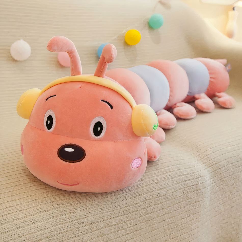 Peluche chenille géante colorée douce déco enfant