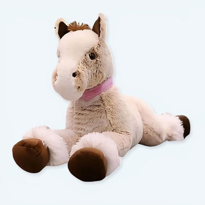 Peluche cheval beige doux enfant confort couchage
