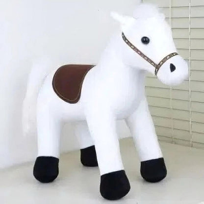 Peluche cheval blanc doux enfant câlin animal tendre