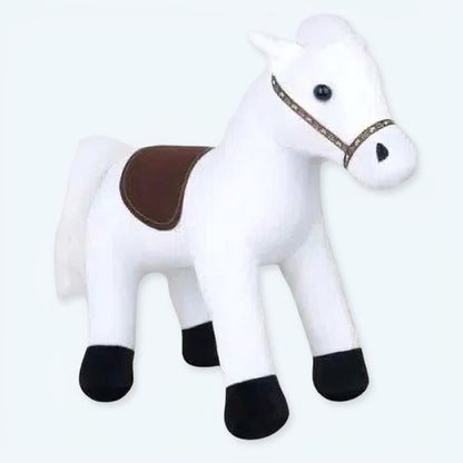 Peluche cheval blanc doux enfant câlin animal tendre
