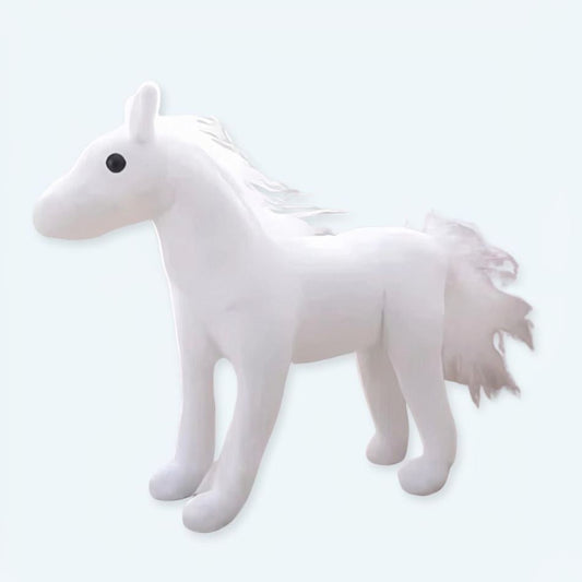 Peluche cheval blanc doux et câlin enfant rêveur