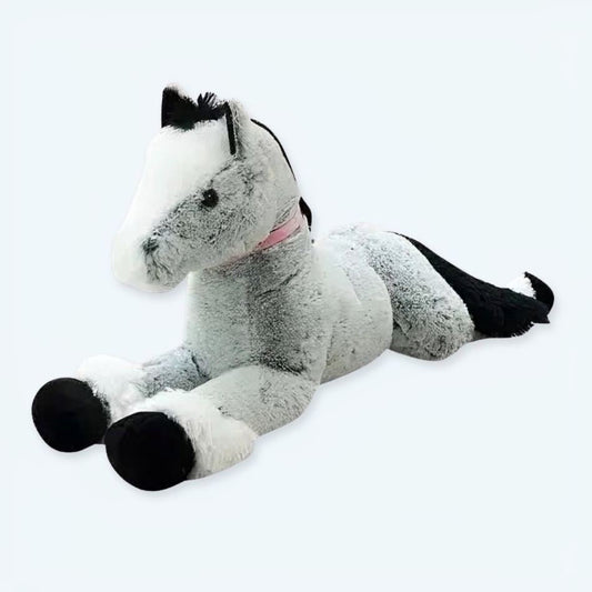 Peluche cheval bleu gris douillet enfant chambre rêve