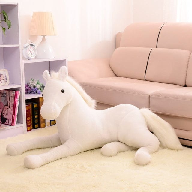 Peluche Cheval Géant  Ouragan le Fidèle | Peluche World 70cm / Blanc