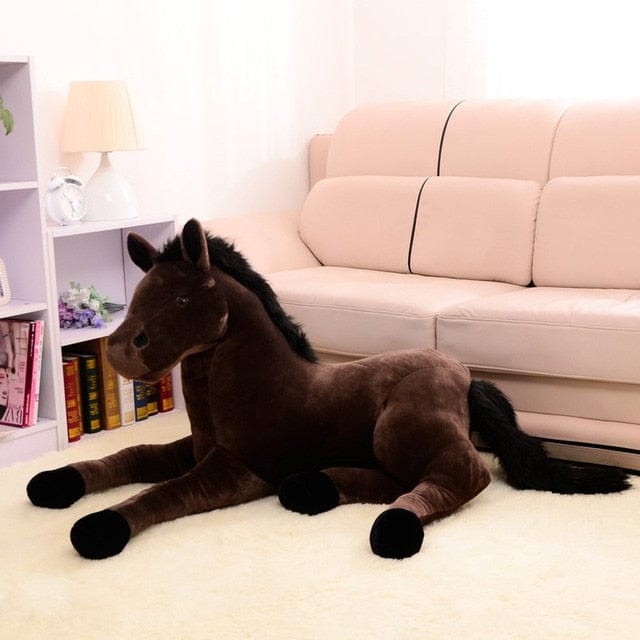 Peluche Cheval Géant  Ouragan le Fidèle | Peluche World 70cm / Marron