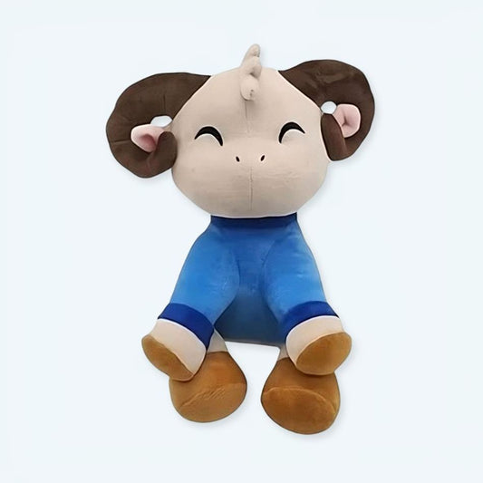 Peluche chèvre douce câline pour enfants laineux