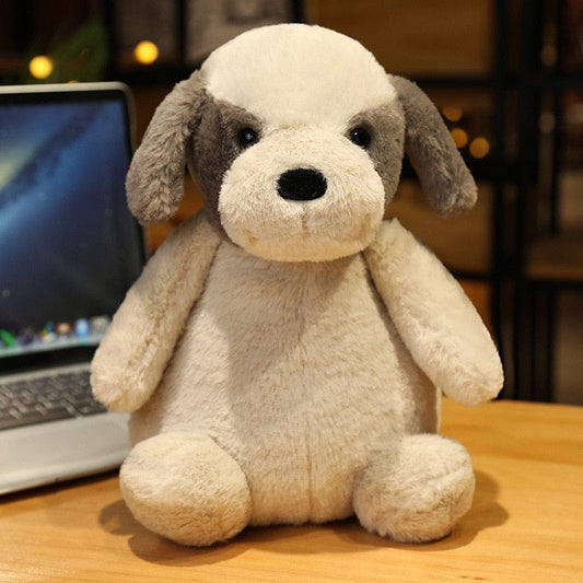 Peluche chien assis marron clair