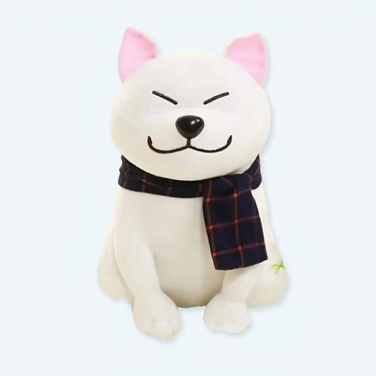 Peluche chien blanc doux câlin ami enfant chambre