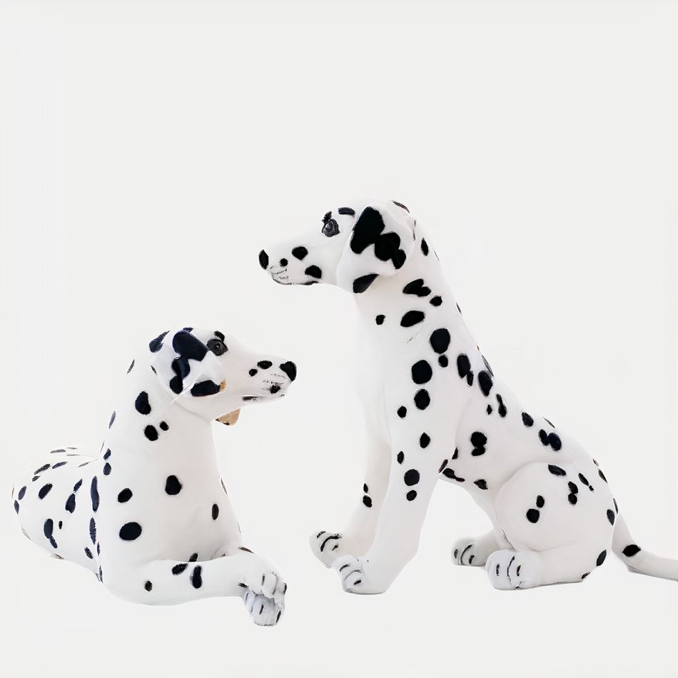 Peluche chien dalmatien doux compagnon enfant câlin