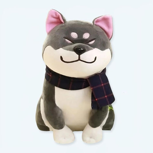 Peluche chien gris doux compagnon enfant chambre cosy
