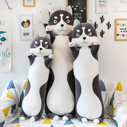 Peluche chien husky longs à câlins