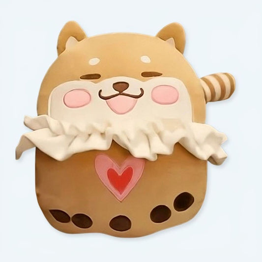 Peluche chien joyeux doux compagnon enfant câlin huggable