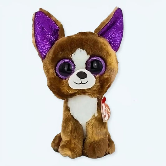 Peluche chien marron doux compagnon enfant chambre