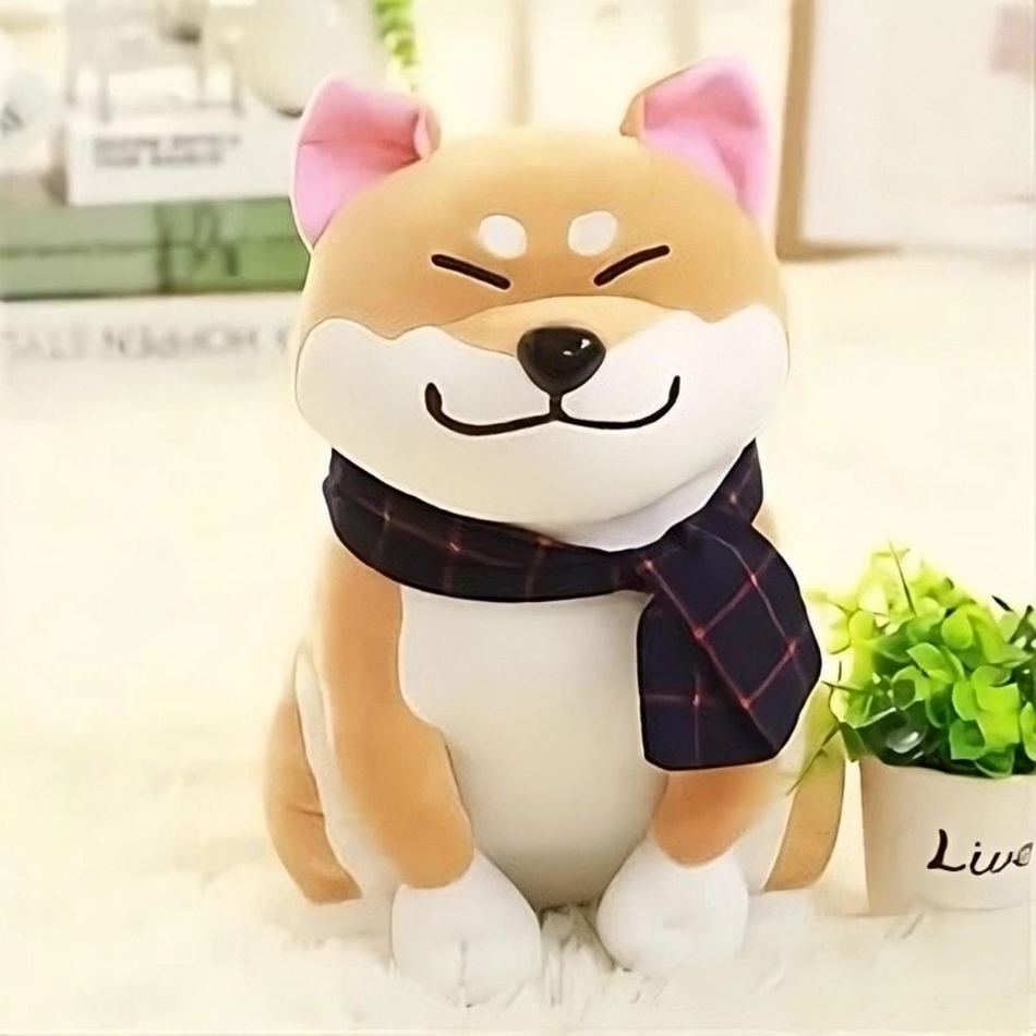 Peluche chien marron doux compagnon enfant chambre