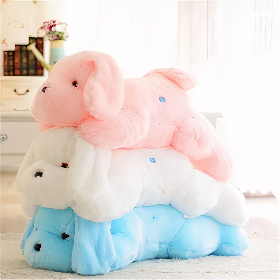 Peluche chien rose lumineux doux enfant nuit confort