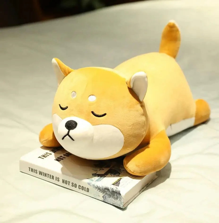 Peluche chien shiba inu orangé