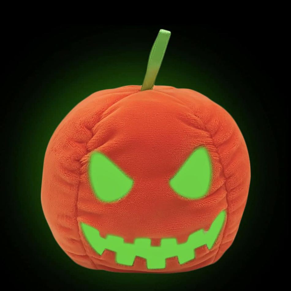 Peluche citrouille réversible lumineuse Halloween déco