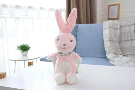 Peluche cochet lapin tout rose
