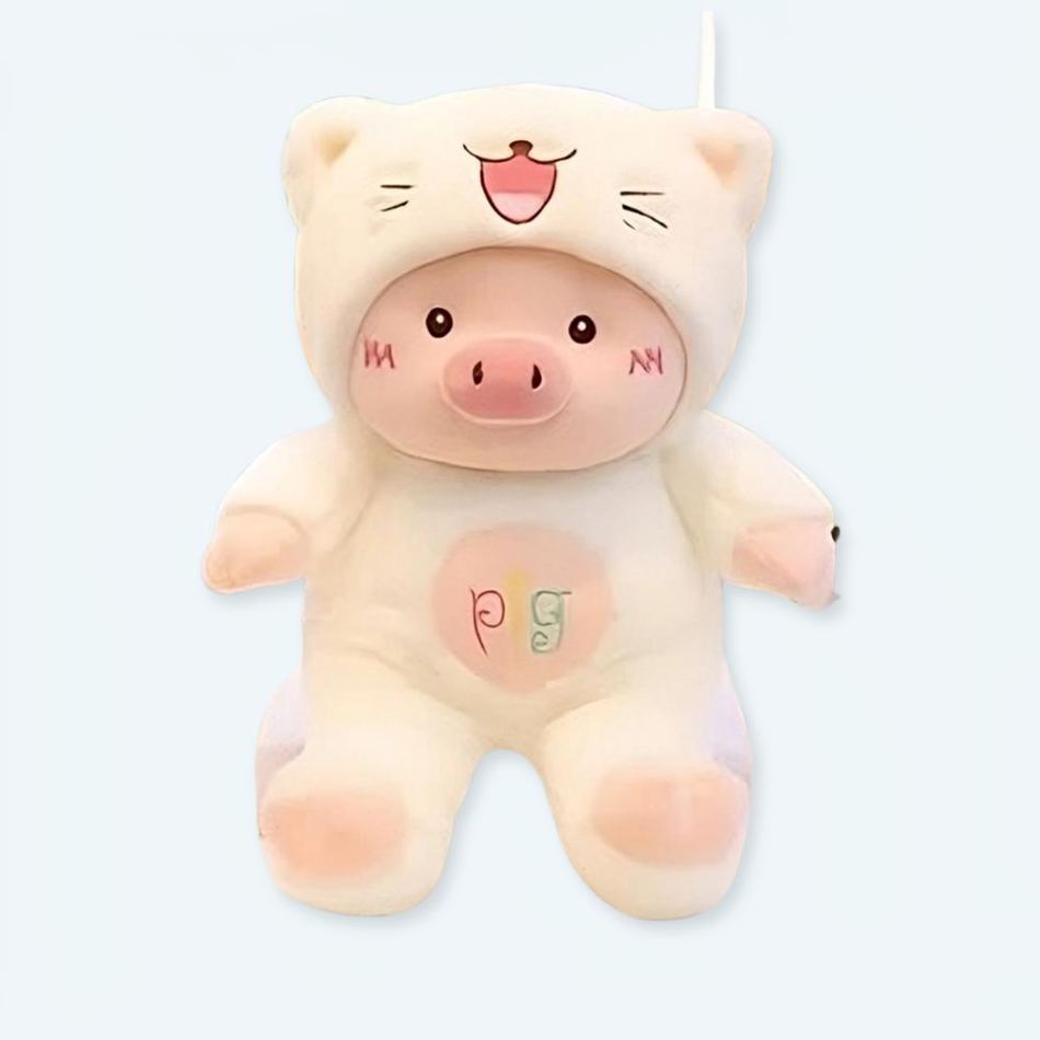 Peluche cochon chat déguisé mignon doux enfant