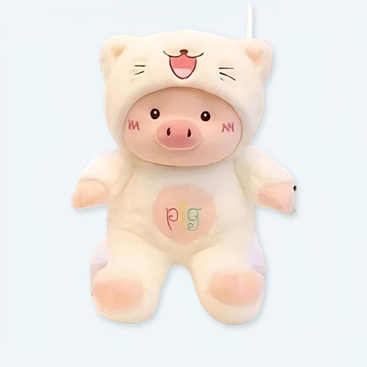 Peluche cochon chat déguisé mignon doux enfant