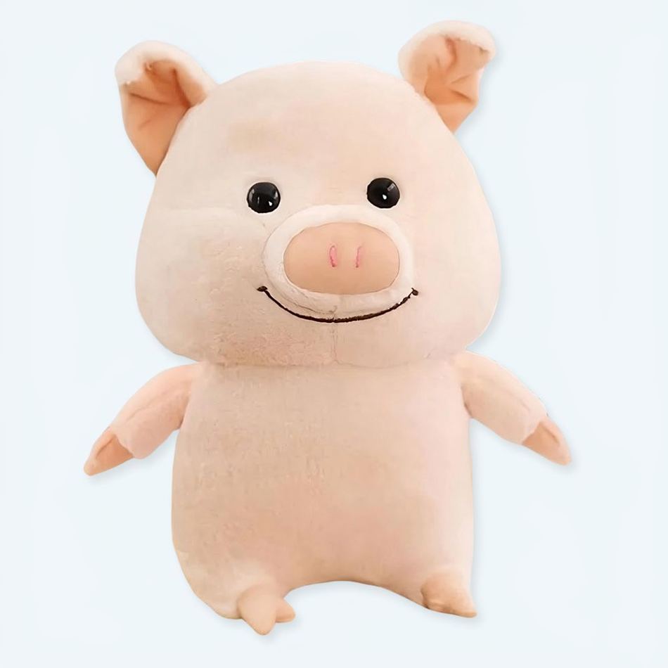 Peluche cochon joyeux rose douce câlin enfant