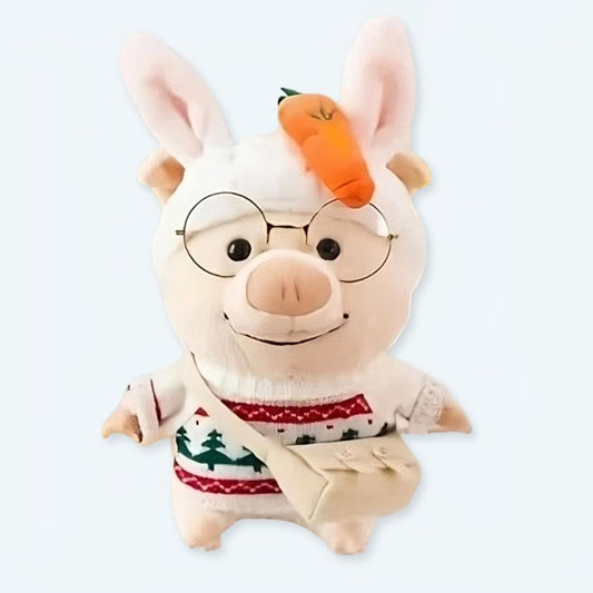 Peluche cochon Noël doux vêtement festif hiver chaleureux