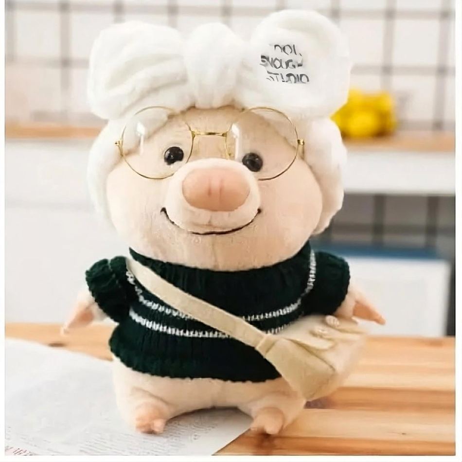 Peluche cochon noir chic doux cadeau enfant chambre