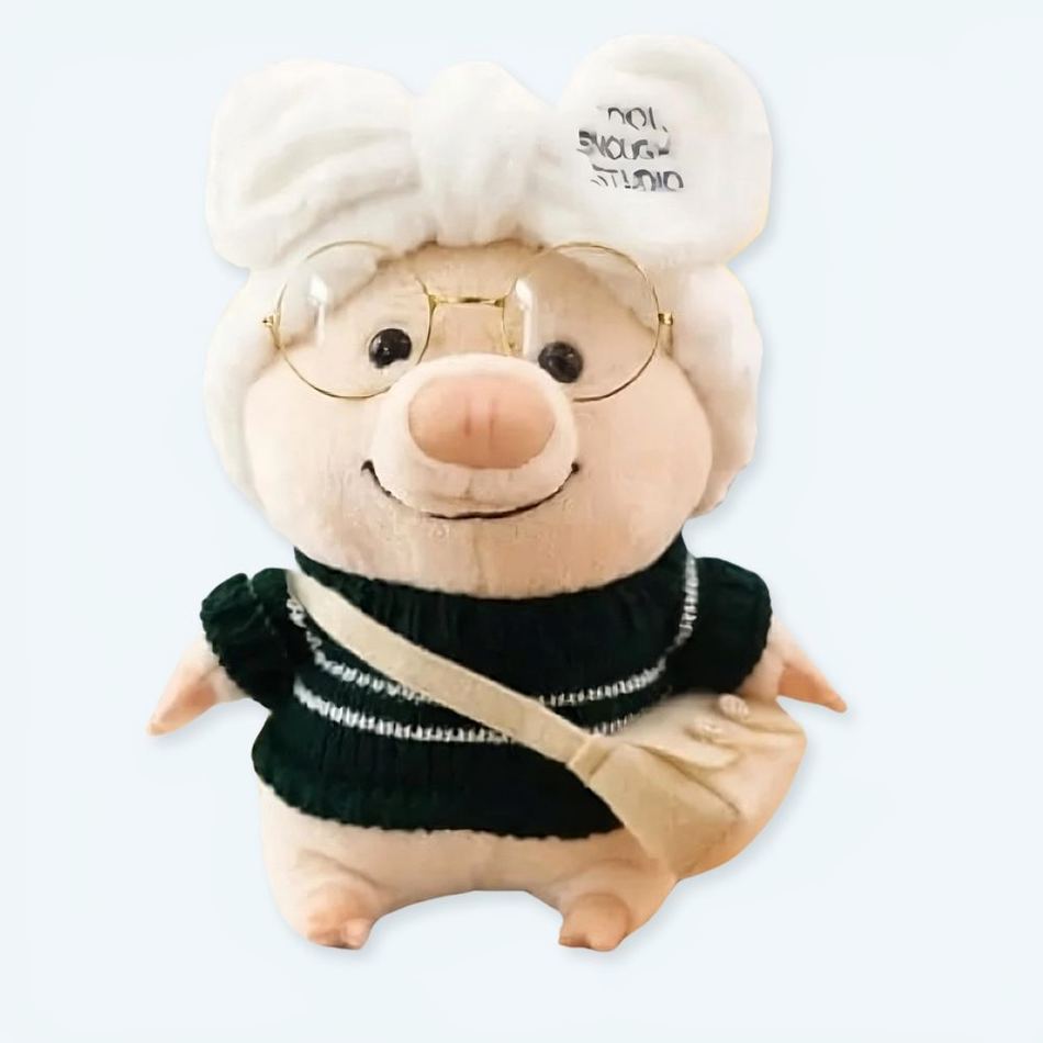 Peluche cochon noir chic doux cadeau enfant chambre