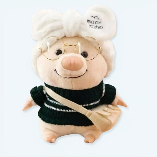 Peluche cochon noir chic doux cadeau enfant chambre