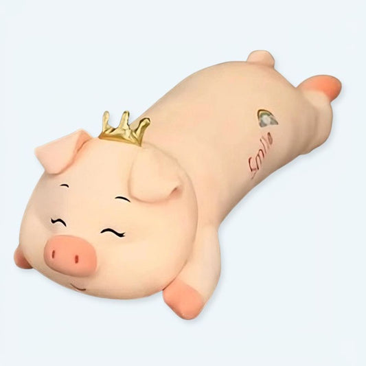 Peluche cochon roi doux couronne enfant chambre déco