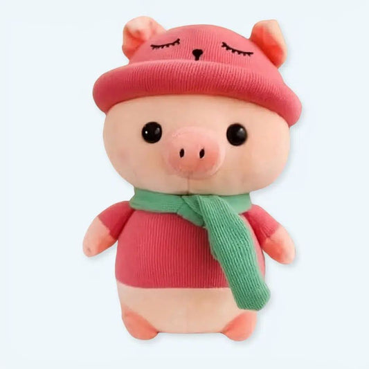 Peluche cochon rose adorable tenue douce câline