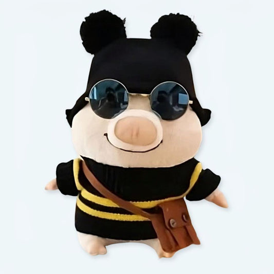 Peluche cochon rose douce déguisée en abeille amusante