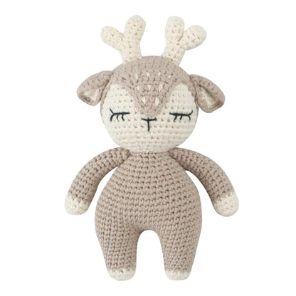 Peluche crochet faon gris