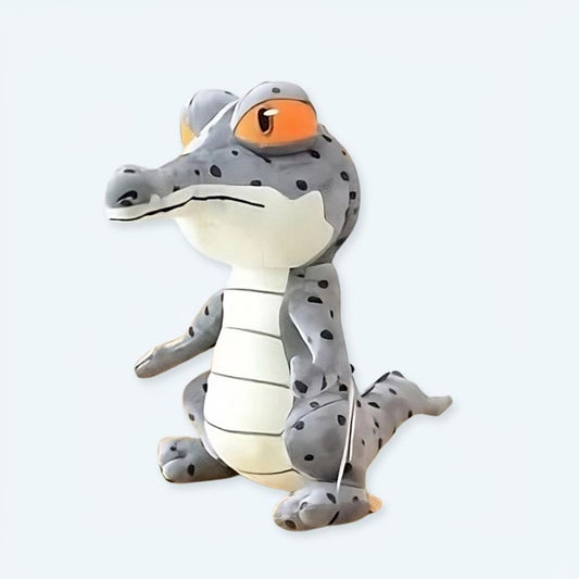 Peluche crocodile gris doux enfant câlin jungle