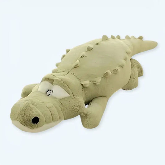 Peluche crocodile oreiller vert doux câlin enfant
