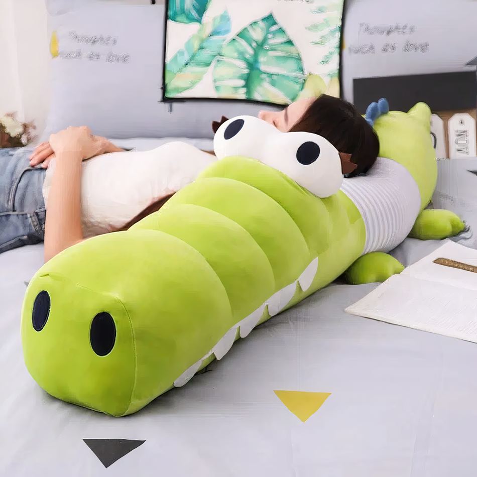 Peluche crocodile vert doux enfant câlin amusant