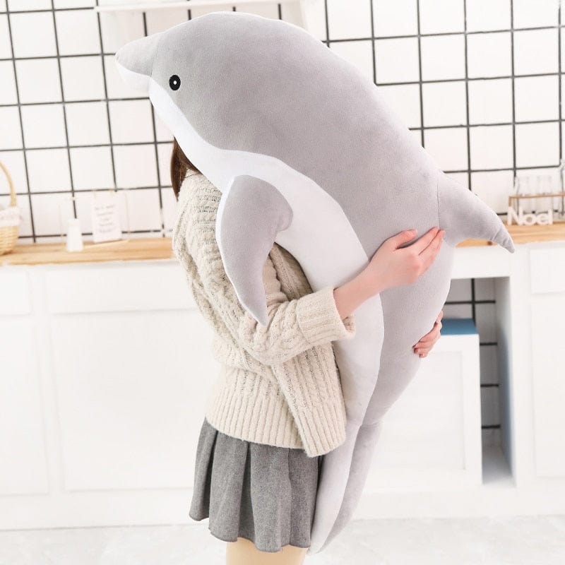 Peluche Dauphin Géant  Azur Le Joueur | Peluche World 30 cm / Gris