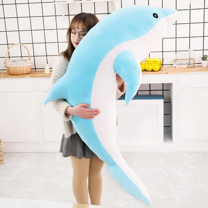 Peluche dauphin océan doux câlin enfant pelage bleu