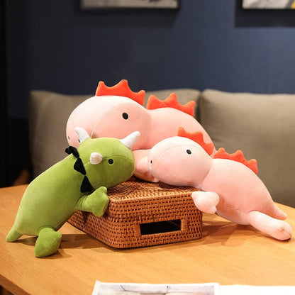 Peluche dinosaure avec crinière et cornes