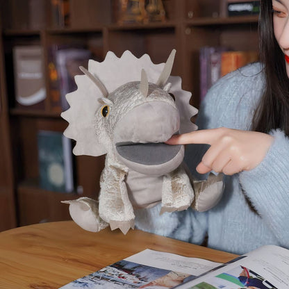 Peluche dinosaure marionnette douce enfant interactive
