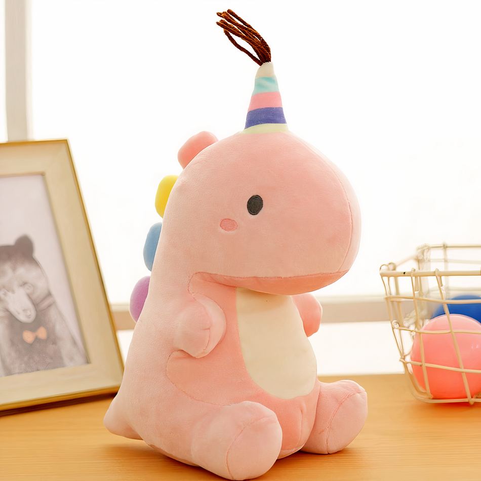 Peluche dinosaure queue arc-en-ciel douce câline