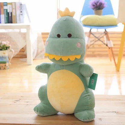 Peluche dinosaure rigolo vert doux enfant câlin