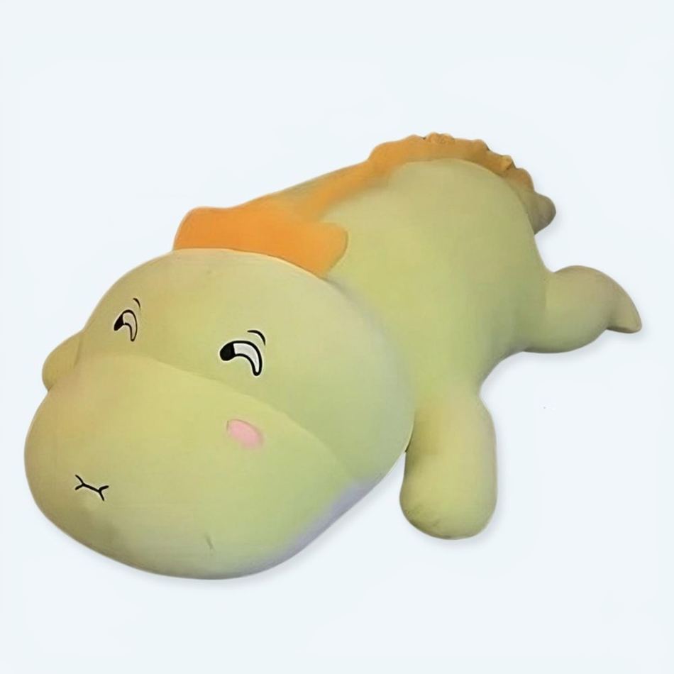 Peluche dinosaure vert clair compagnon tendre enfant