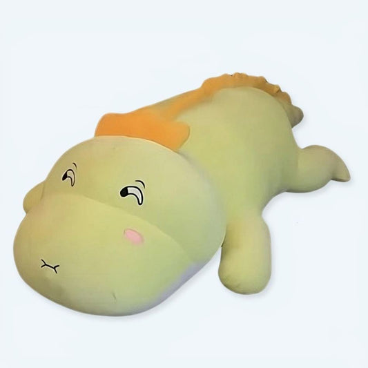 Peluche dinosaure vert clair compagnon tendre enfant