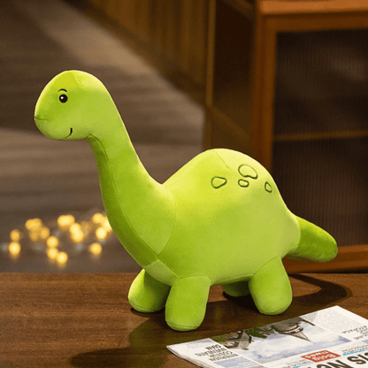 Peluche dinosaure verte au long cou