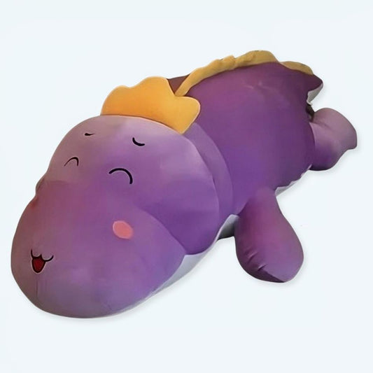 Peluche dinosaure violet doux câlin enfant fantastique