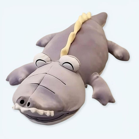 Peluche dinosaure violet magique enfant doux câlin