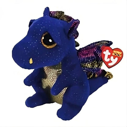 Peluche dragon bleu magique doux câlin enfant aventure