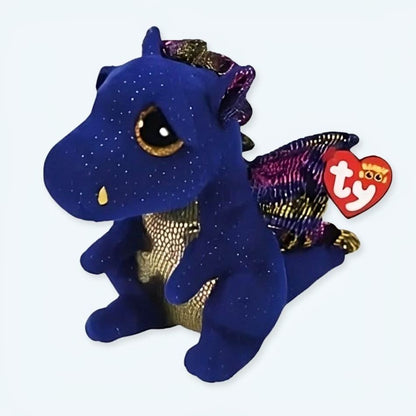 Peluche dragon bleu magique doux câlin enfant aventure