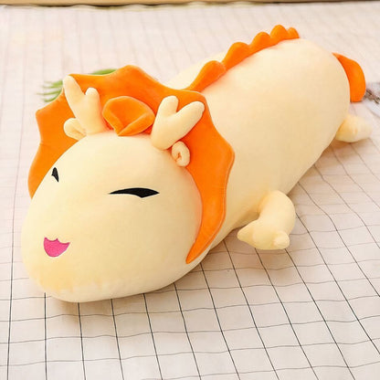 Peluche Dragon de feu en velours rouge fantastique