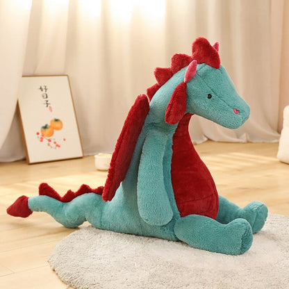 Peluche dragon doux assis